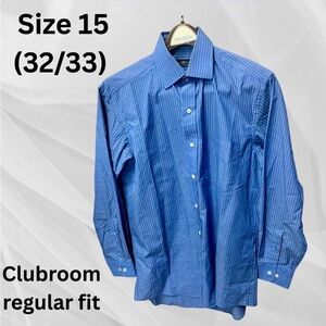 Club Room Blue and White Pinstripe Men's Dress Shirt